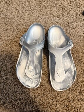 Birkenstock Gizeh EVA Marble Gray White Waterproof Sandals